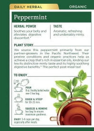 Traditional Medicinals Tea, Organic Peppermint, Tea Bags, 16 Count