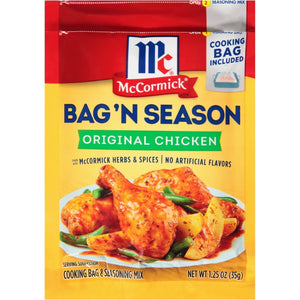 Mccormick Chicken Bag 'N Season Original Cooking Bag & Seasoning Mix, 1.25 Oz Envelope