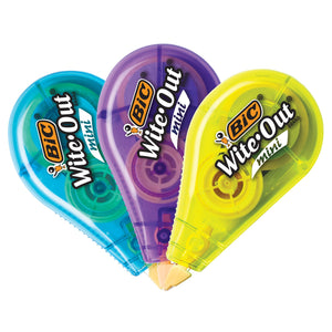 BIC Wite-Out  Mini Instant Correction Tape, White, 12-Count Pack