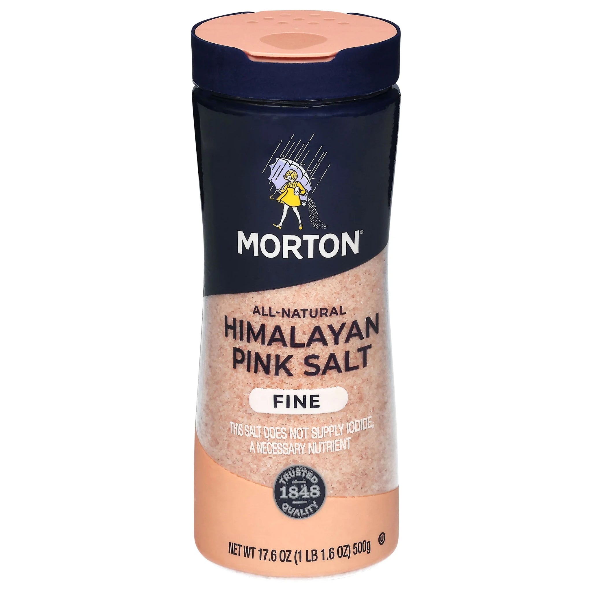 Morton® All-Natural Fine Himalayan Pink Salt - for Baking, Blending and More, 17.6 Oz