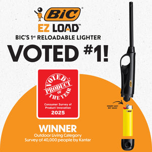 BIC EZ LOAD Lighter, Reloadable Multi Purpose Lighter, 2-Pack (Colors May Vary)
