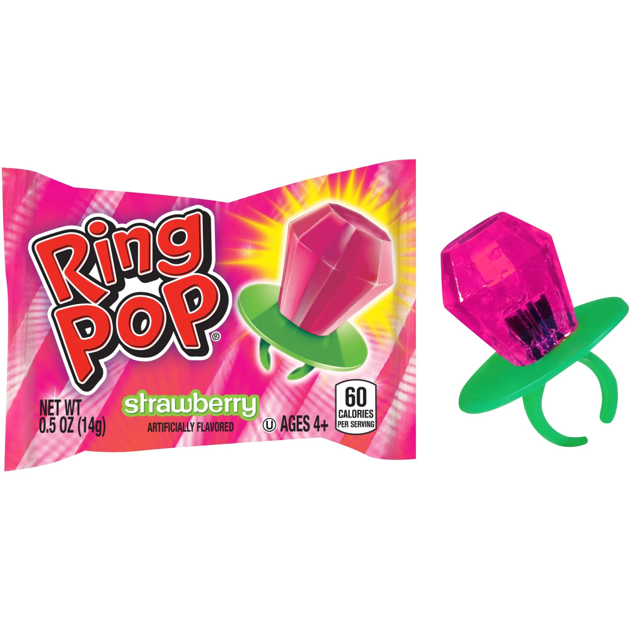 Ring Pop Candy Lollipop Sucker, Assorted Flavors, 0.5 Oz