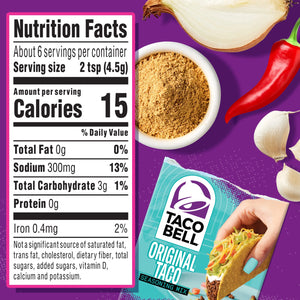 Taco Bell Original Taco Seasoning Mix, 1 Oz Packet