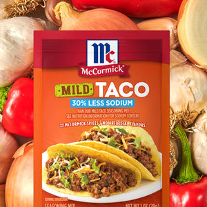 Mccormick 30% Less Sodium Mild Taco Seasoning Mix, 1 Oz Envelope