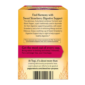 Yogi Tea Sweet Strawberry Digestive Support, Organic Herbal Tea Bags, 16 Count