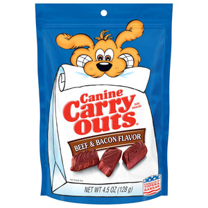 (2 Pack) Canine Carry Outs Beef & Bacon Flavor Dog Treats, 4.5Oz Bag