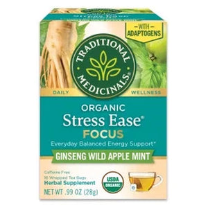 Traditional Medicinals Tea, Organic Stress Ease Focus, Tea Bags, 16 Count