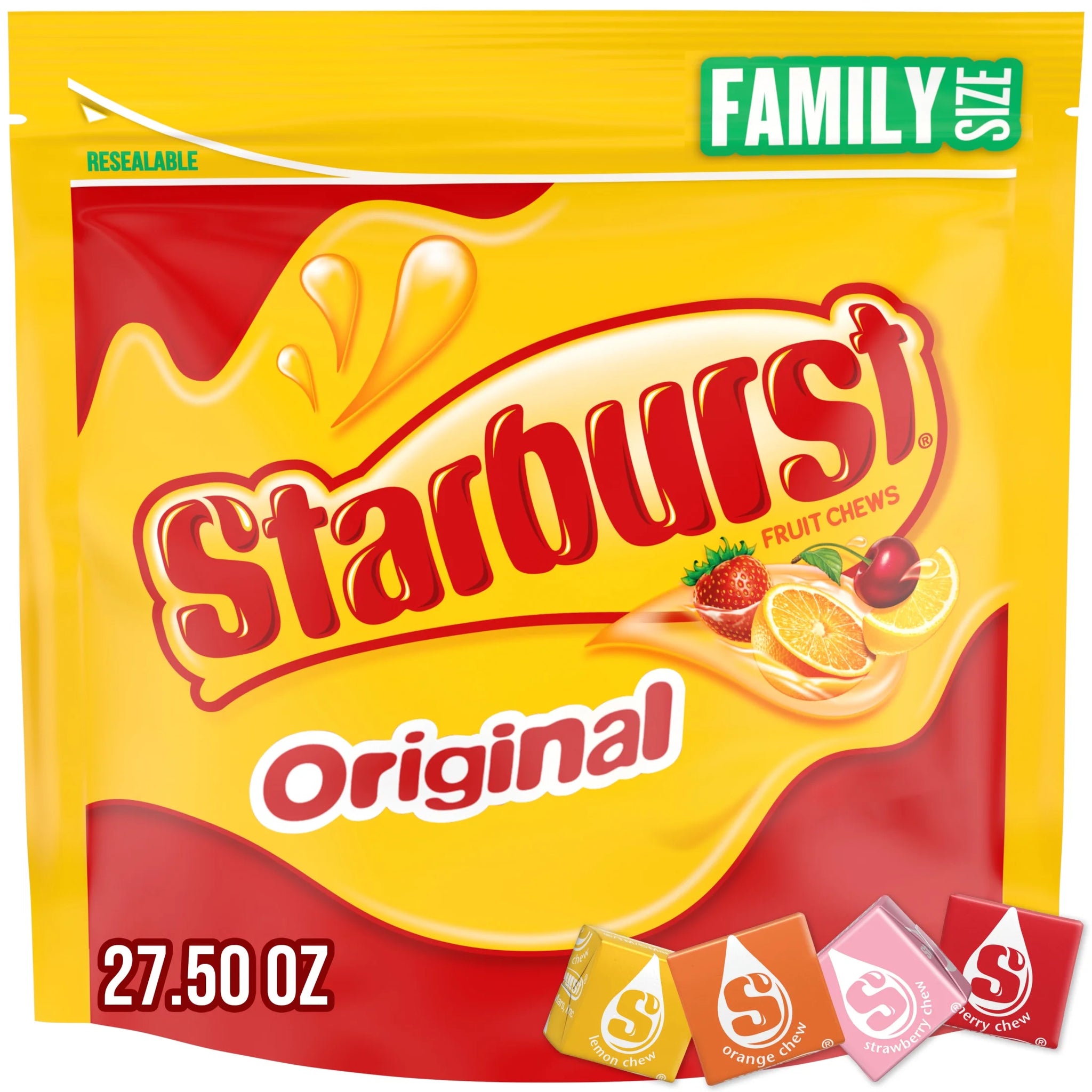 Starburst Original Fruit Chewy Candy, Family Size - 27.5 Oz Resealable Bulk Bag
