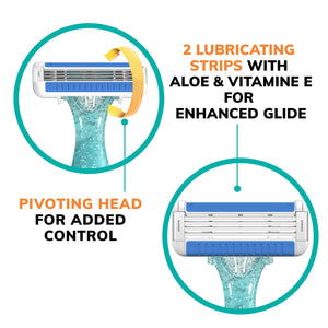 BIC Easyrinse Anti-Clogging Women'S Disposable Razors with 4 Blades, 6 Count