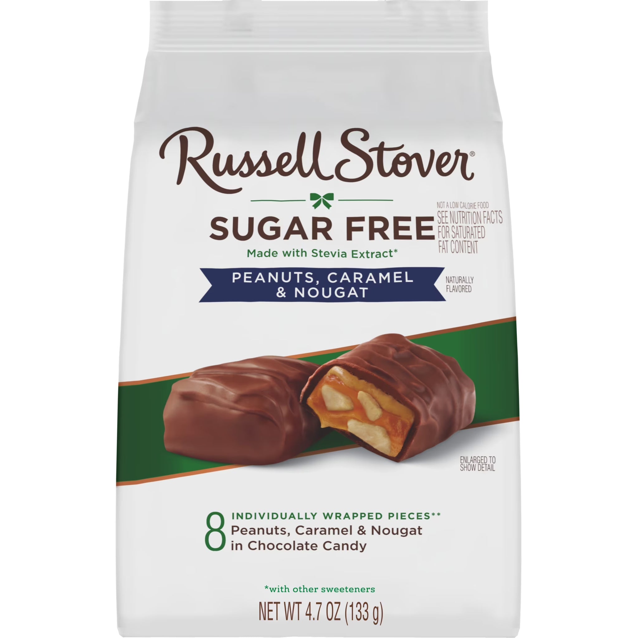 RUSSELL STOVER Sugar Free Peanut, Caramel & Nougat Chocolate Candy, 4.7 Oz. Bag