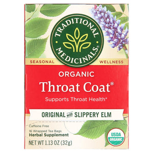 Traditional Medicinals, Organic Throat Coat, Tea Bags, 16 Count