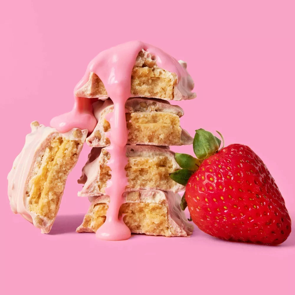 FITCRUNCH Strawberry Strudel, High Protein Baked Bar, 16G Protein, 4Ct