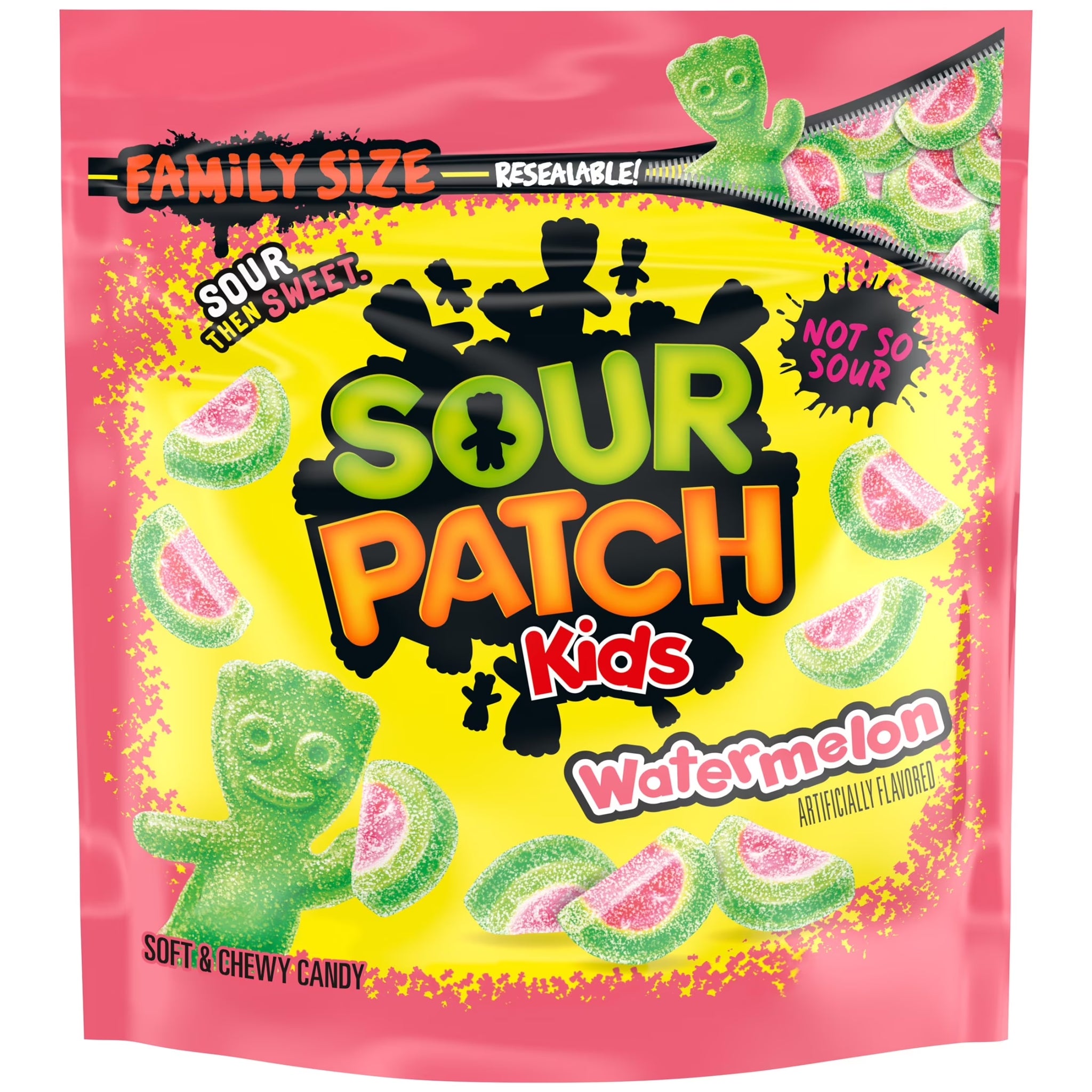 SOUR PATCH KIDS Watermelon Soft & Chewy Candy, Family Size, Bulk Candy, 1.8 Lb