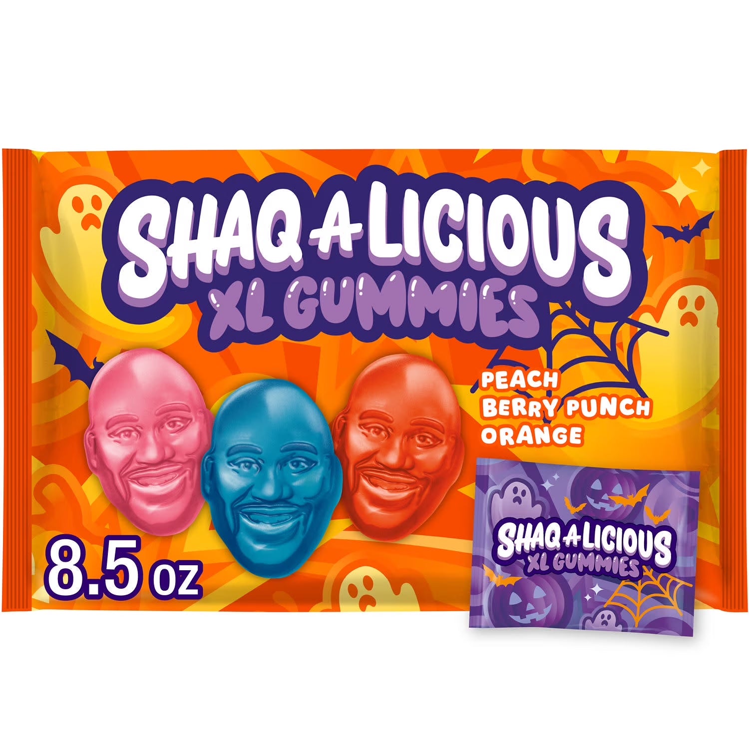 Shaq-A-Licious Xl Gummies Original Flavor Snack Size Halloween Candy, Bag 8.5 Oz