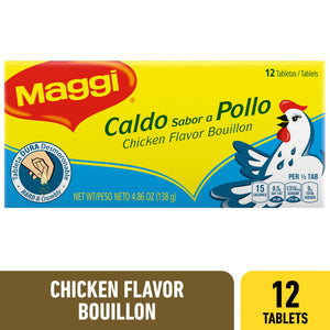 Maggi Chicken Flavor Bouillon Tablets, 4.86 Oz, 12 Tablets