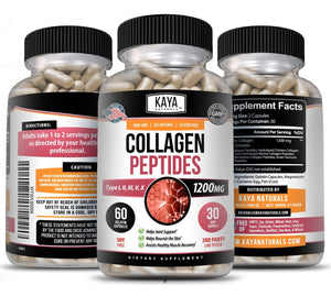 Collagen Peptides Types I, II, III, V, X 1200Mg Pills Anti-Aging Skin Capsules