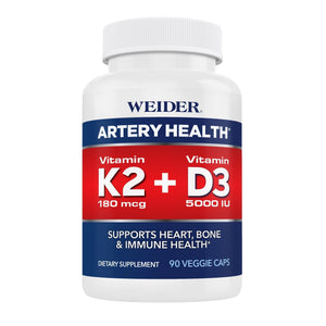 Weider Artery Health with Vitamin K2 plus D3, 90 Veggie Caps