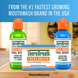 Therabreath  Breath Chewing Gum for Adults, Icy Mint Flavor, Sugar-Free with Xylitol, 3 Pack
