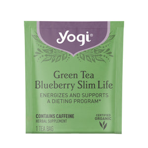 Yogi Tea Green Tea Blueberry Slim Life, Organic Green Tea Bags, 16 Count