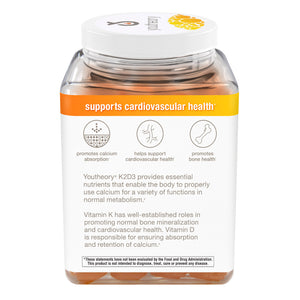 Youtheory K2D3 Zero Sugar Gummies, 120 Gummies