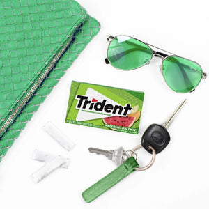 Trident Sugar Free Gum, Watermelon, 3 Packs of 14 Regular Size Pieces (42 Total Pieces)