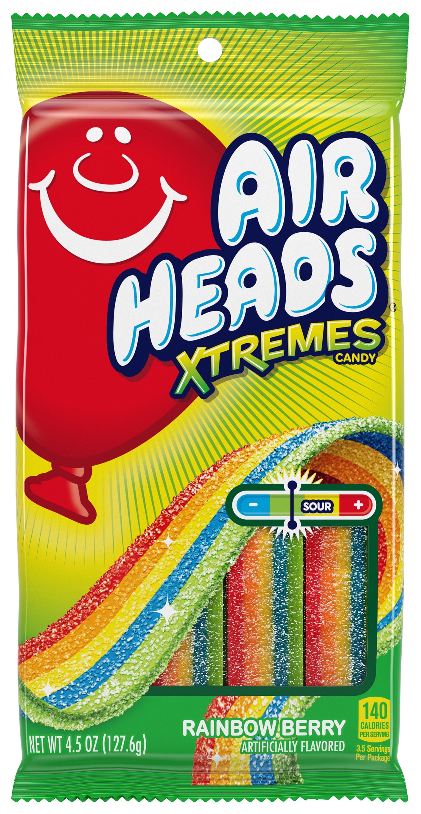 Airheads Xtremes Belts Candy, Rainbow Berry, 4.5 Oz Bag