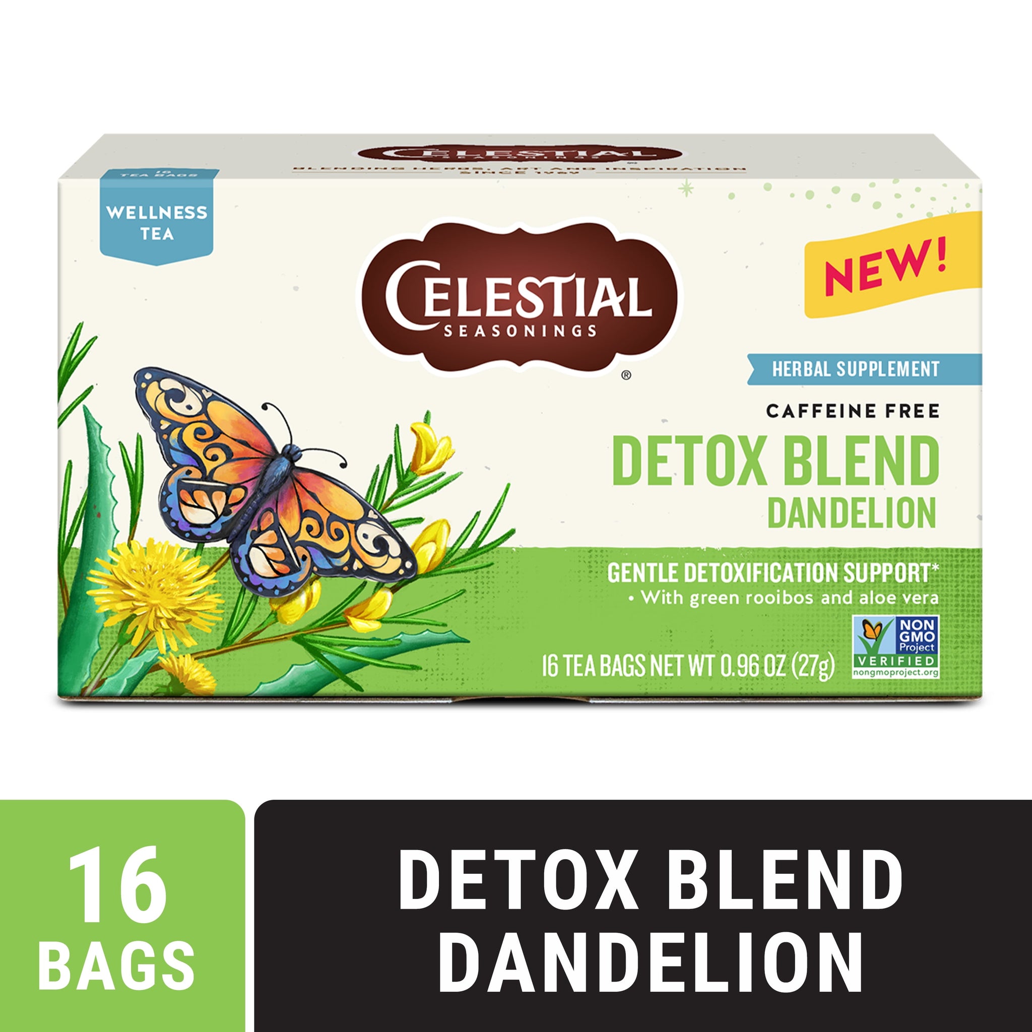 Celestial Seasonings Wellness Detox Blend Dandelion Herbal Tea Bags (16 Count)