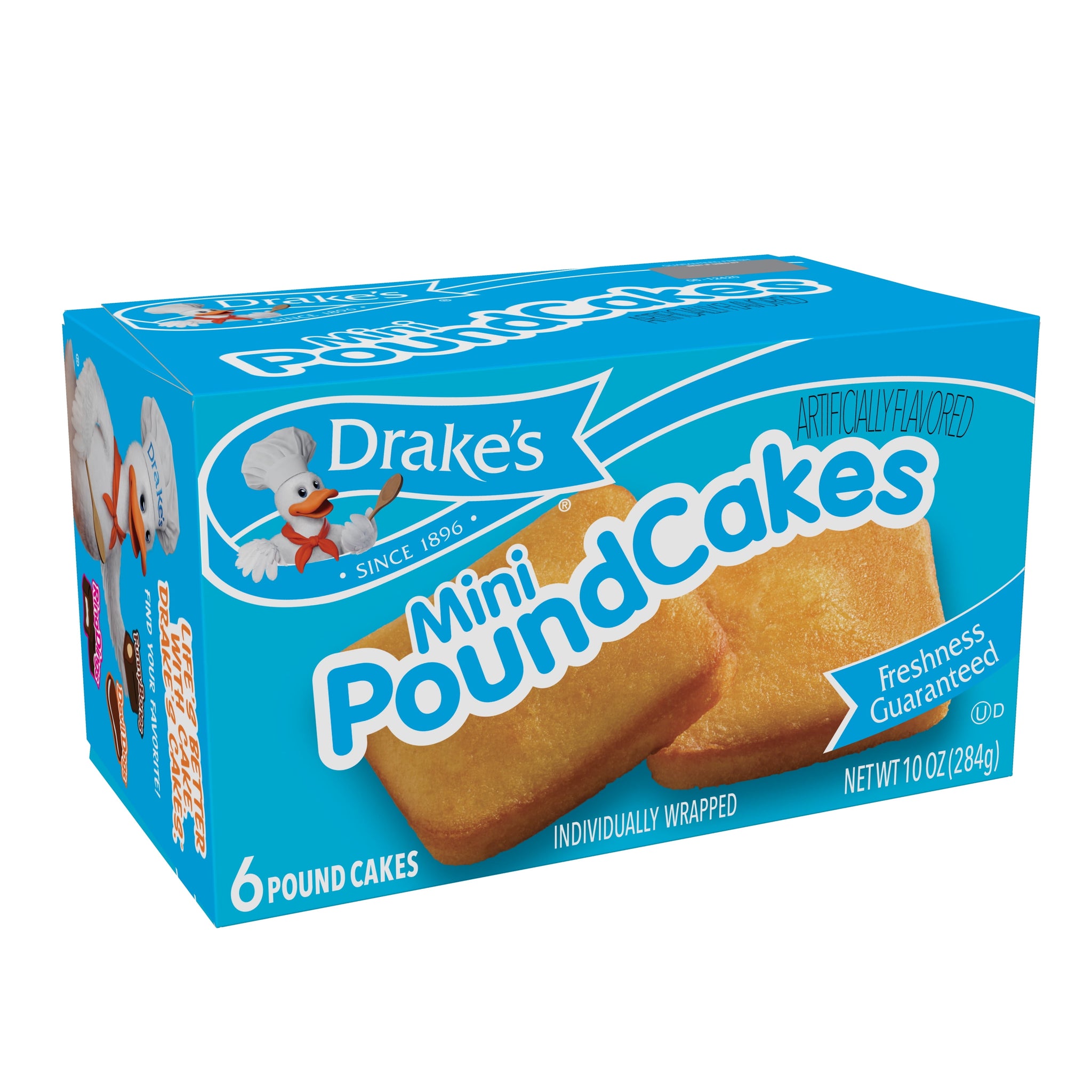 Drake'S Mini Pound Cakes, 1 Box, 6 Individually Wrapped Traditional Cakes