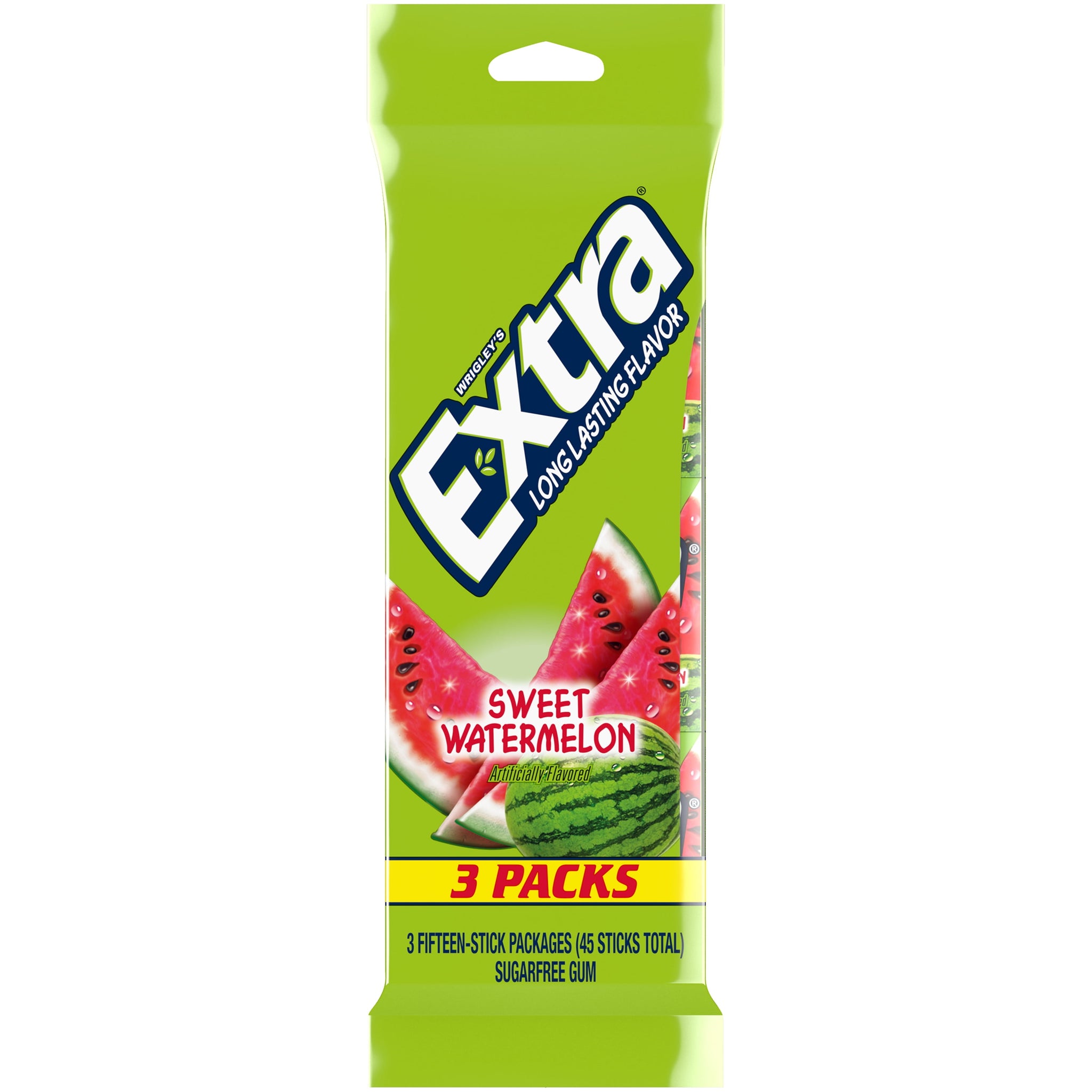 Extra Watermelon Sugar Free Chewing Gum - 15 Ct (3 Pack)