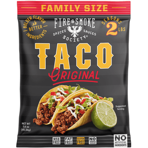 Fire & Smoke Society Family Size Taco Seasoning Mix 1.6 Oz, Seasons 2 Lbs, Mixed Spices & Seasonings