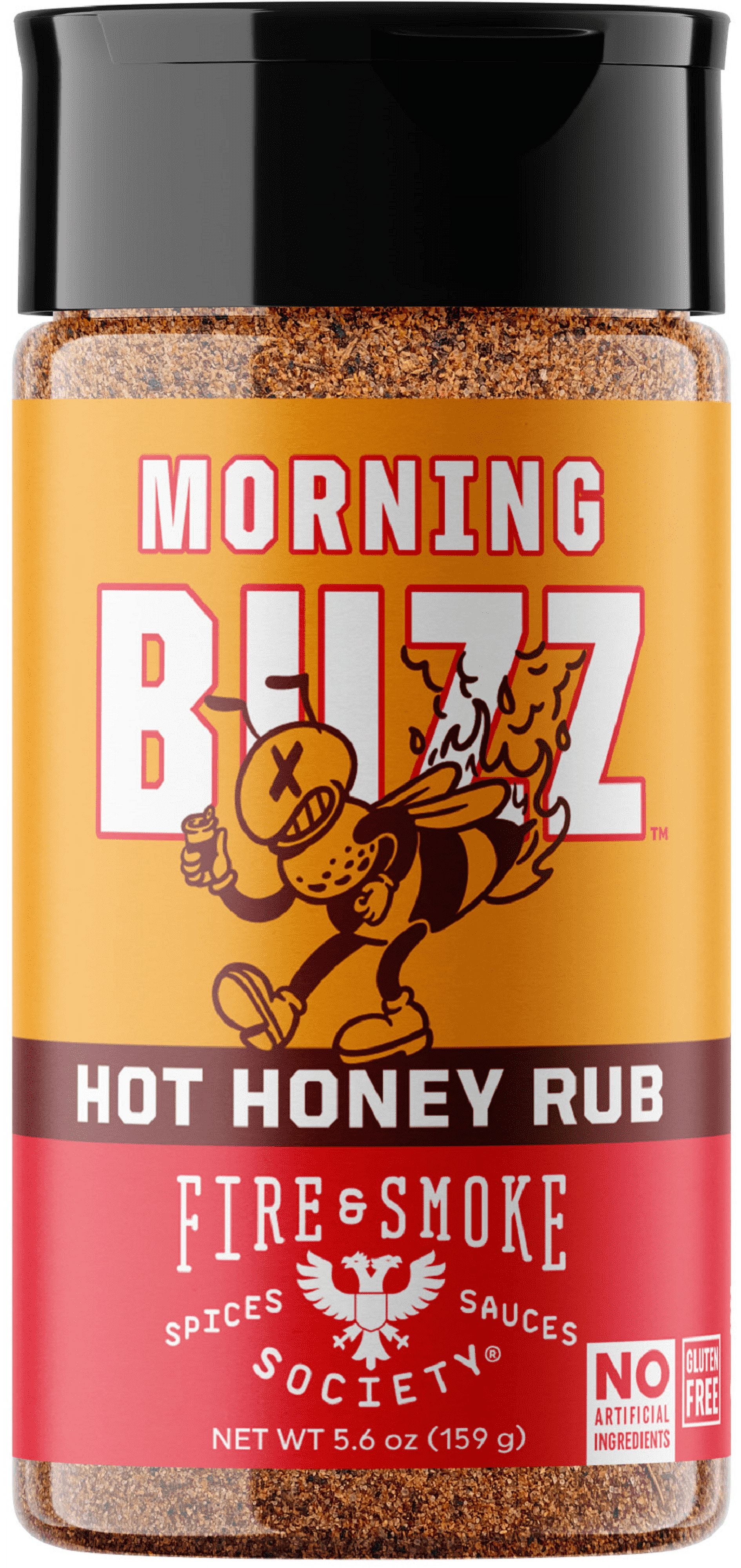 Fire & Smoke Society Morning Buzz Hot Honey Barbecue Rub, 5.6 Oz Mixed Spices & Seasonings