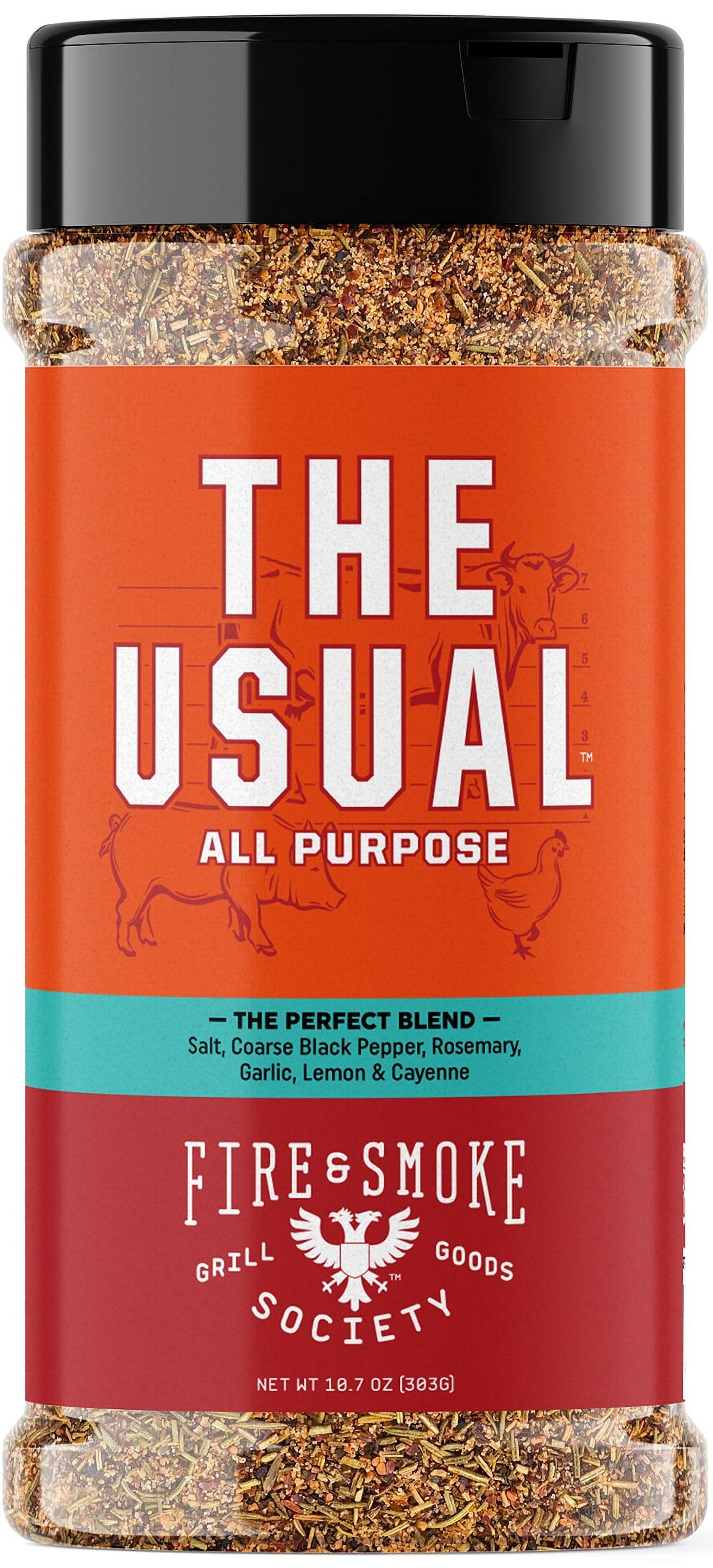 Fire & Smoke Society the Usual All Purpose BBQ Seasoning, 10.7 Ounce Mixed Spices & Seasonings