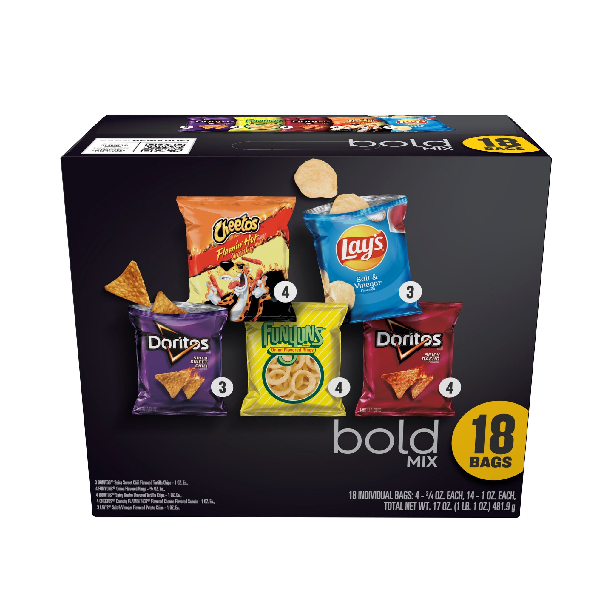 Frito Lay 18CT Bold Mix Chips Variety Pack, 18 Count