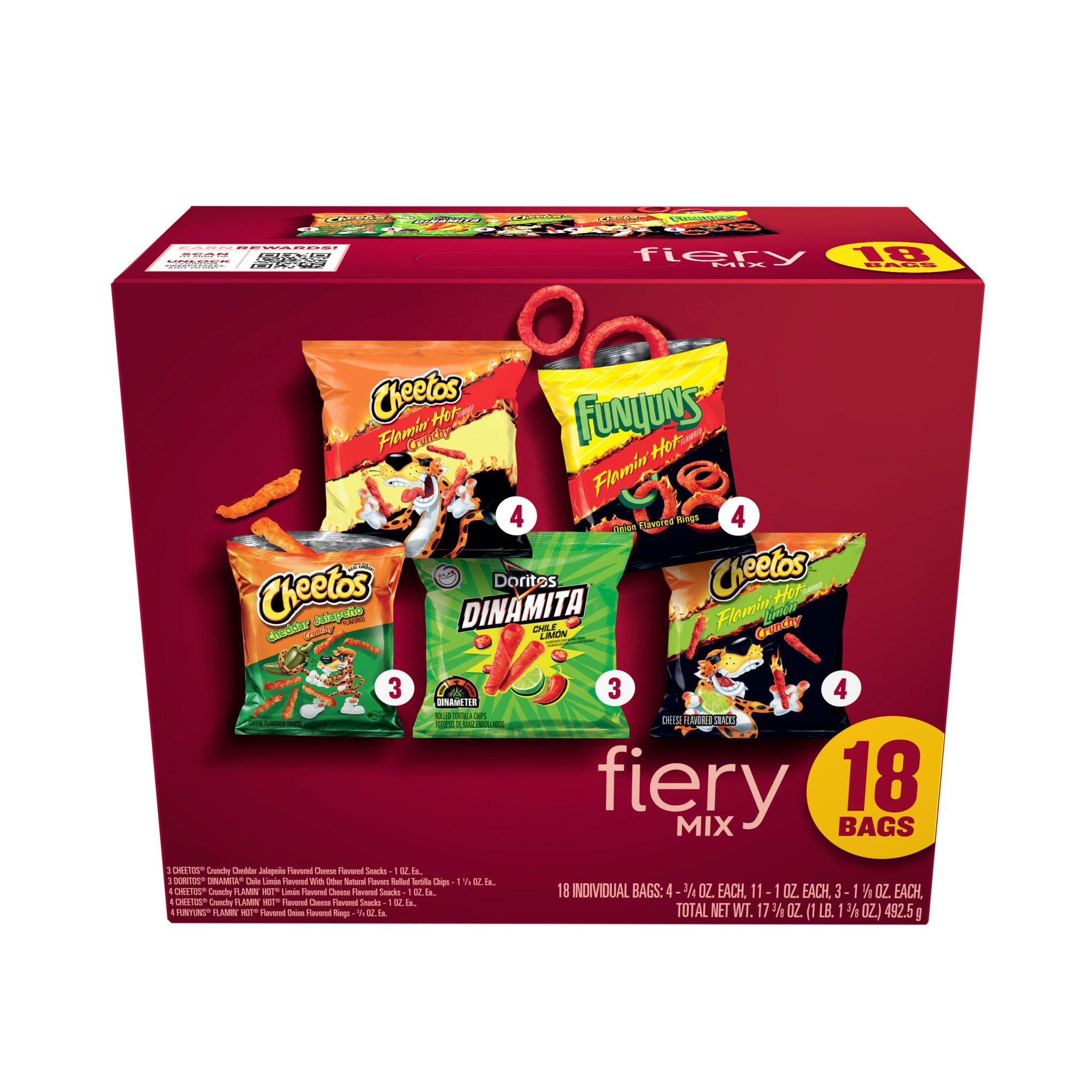 Frito-Lay 18CT Fiery Mix Variety Pack Snack Chips, 18 Count Multipack