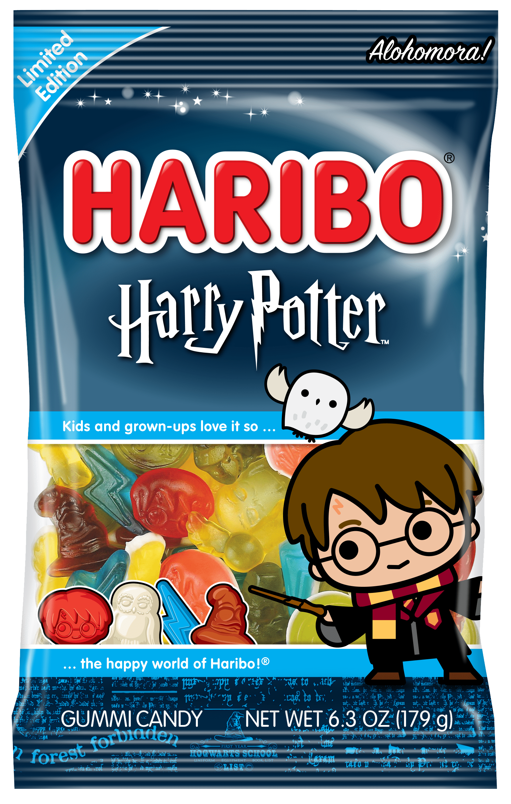 HARIBO Harry Potter Gummies Assorted Fruit Flavor Gummy Candy, 6.3Oz, Share Size Bag