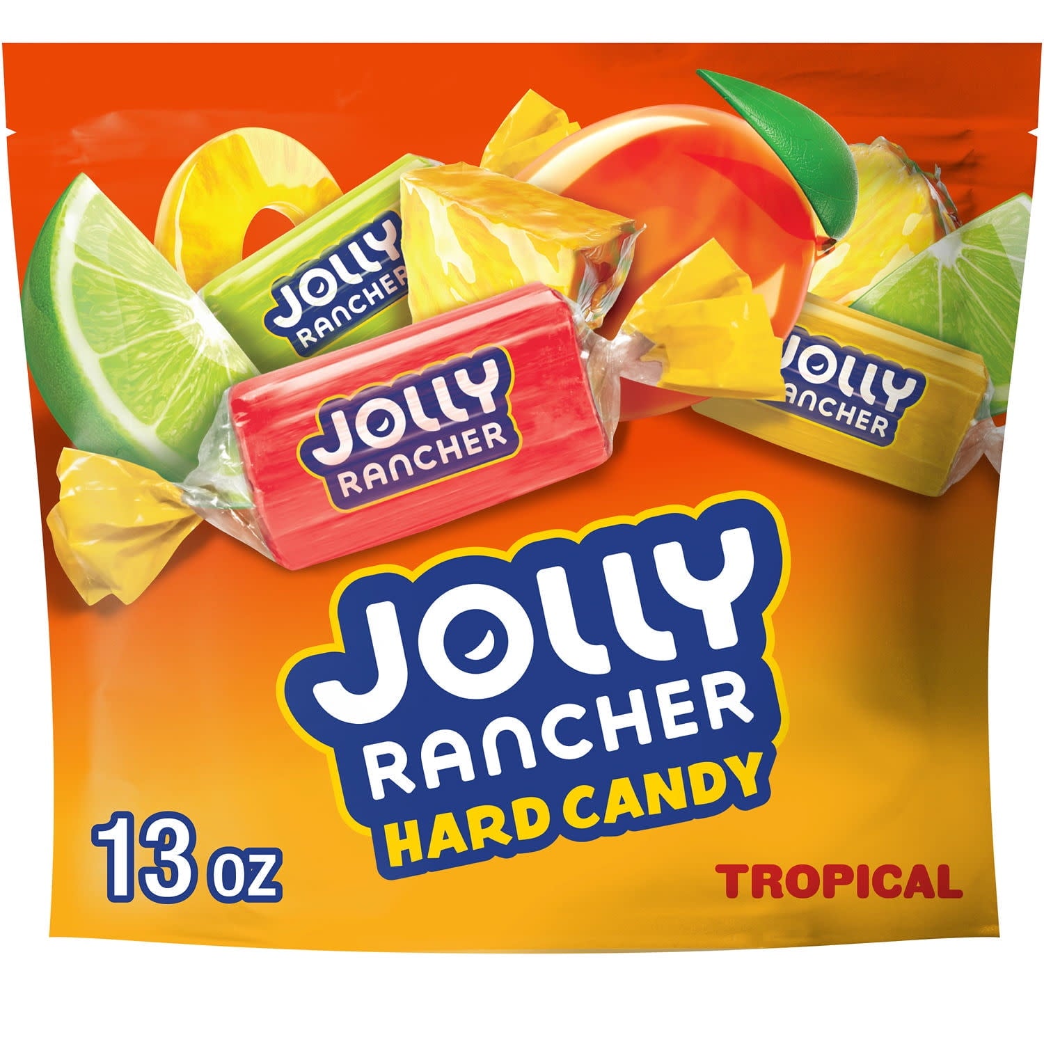 Jolly 13 Oz Rancher Assorted Tropical Fruit Flavored Hard Candy, Bag 13 Oz