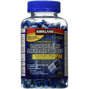 K.S.Signature Acetaminophen PM 500 Mg. 375 Capsules