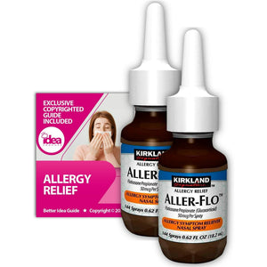 2 Bottles Aller-Flo Bundle Fluticasone Propionate (Glucocorticoid) 50 Mcg, Nasal Allergy Spray