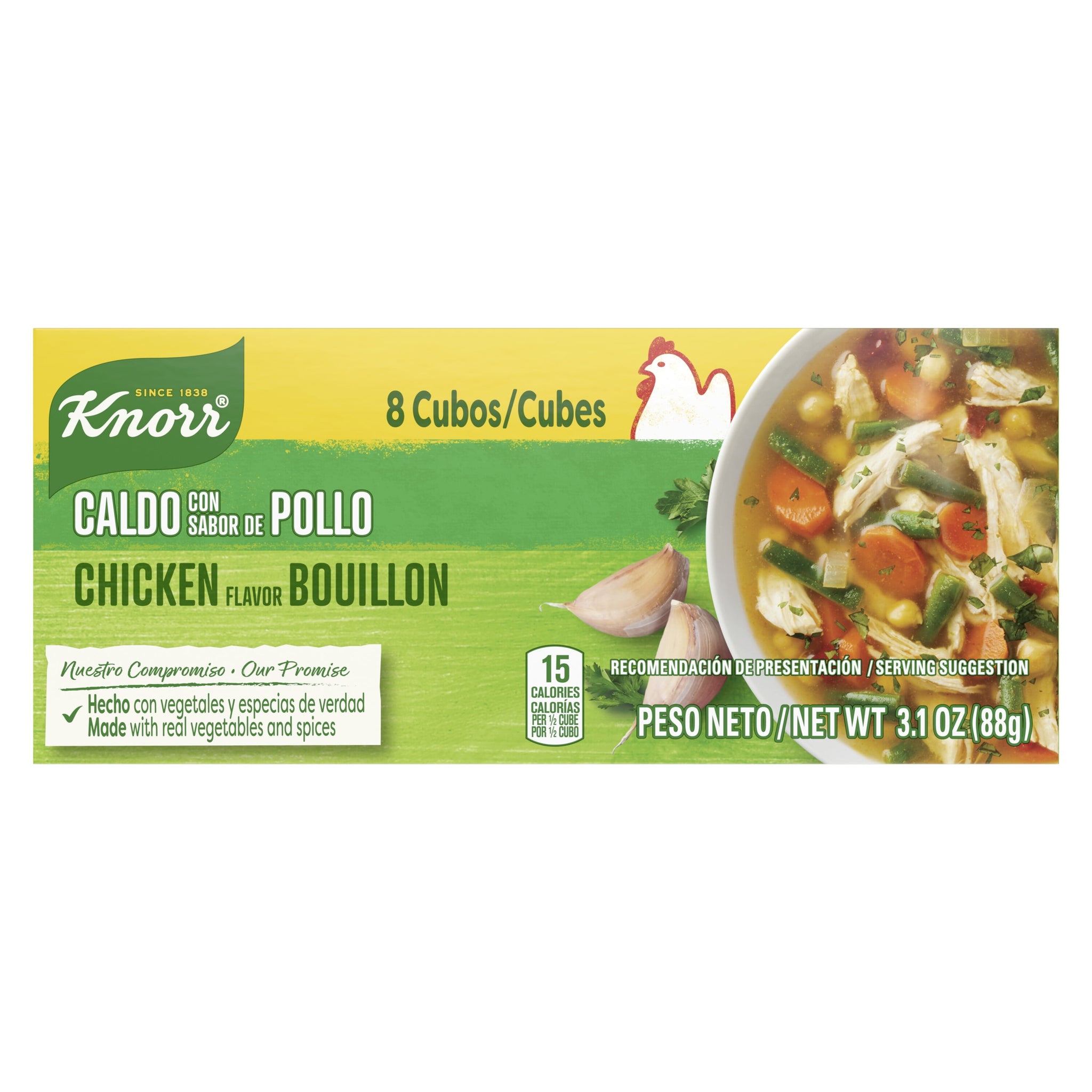 Knorr Chicken Flavor Bouillon Cubes, 3.1 Oz, 8 Pack Box
