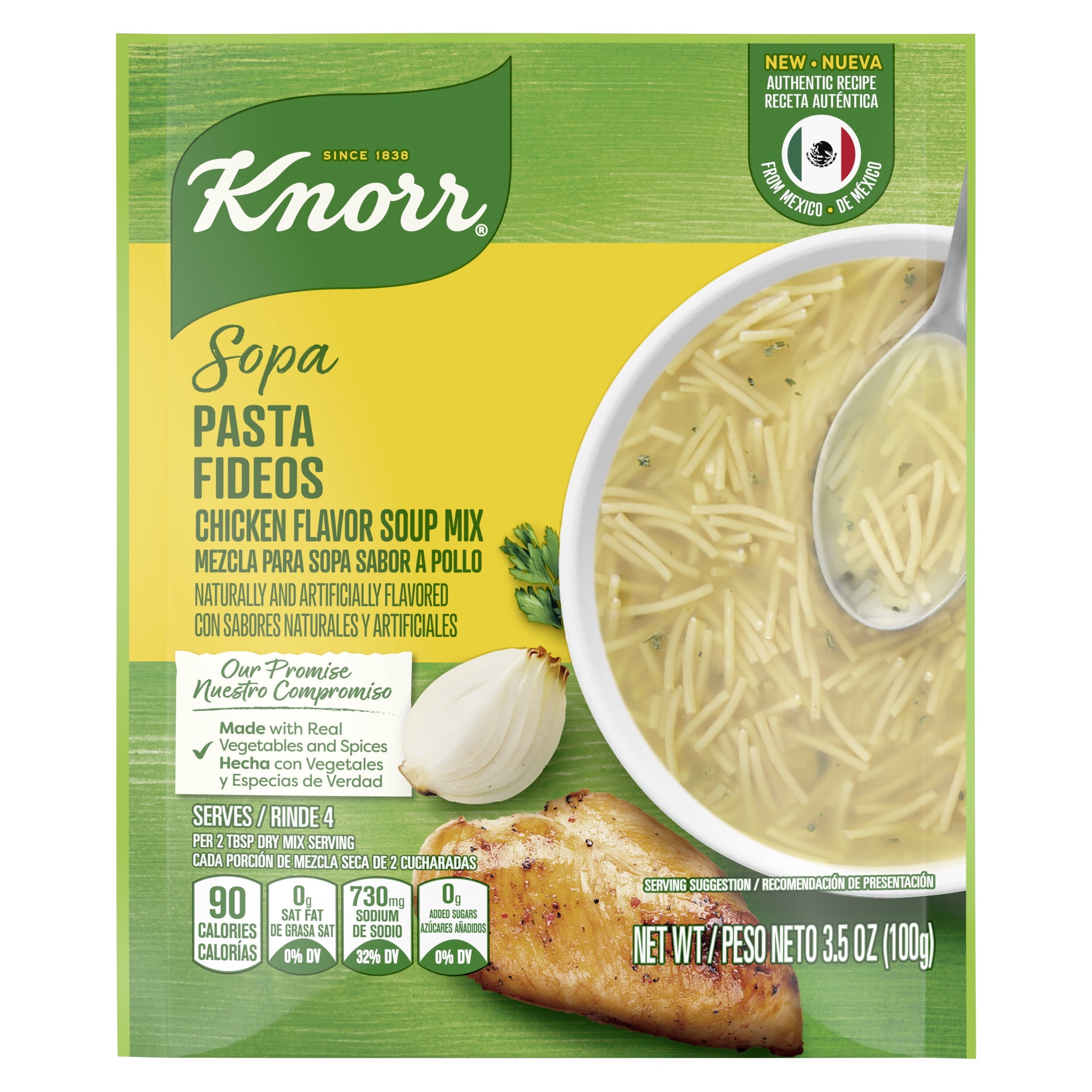 Knorr Sopa Chicken Noodle Pasta Soup Mix, 3.5 Oz Pouch