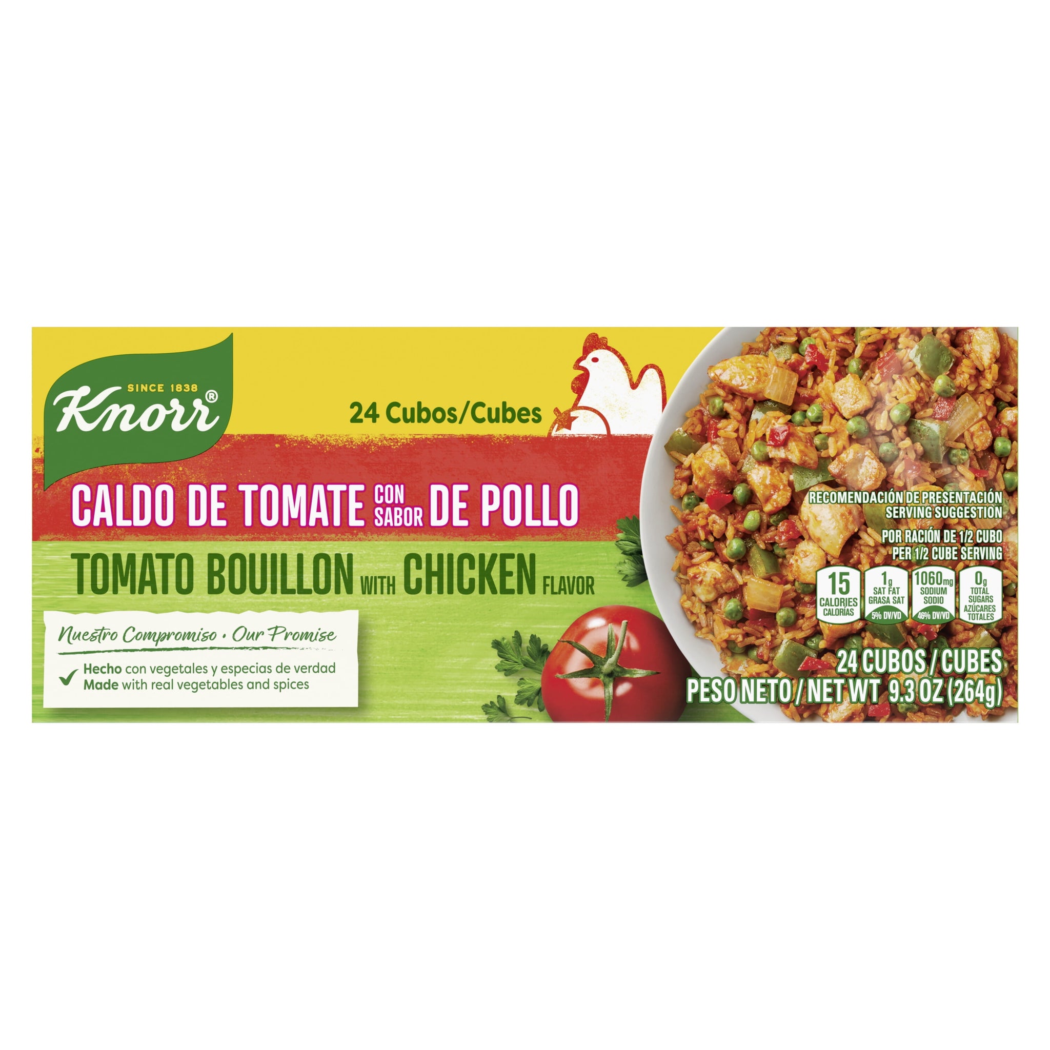 Knorr Tomato with Chicken Flavor Bouillon Cubes, 9.3 Oz 24 Pack