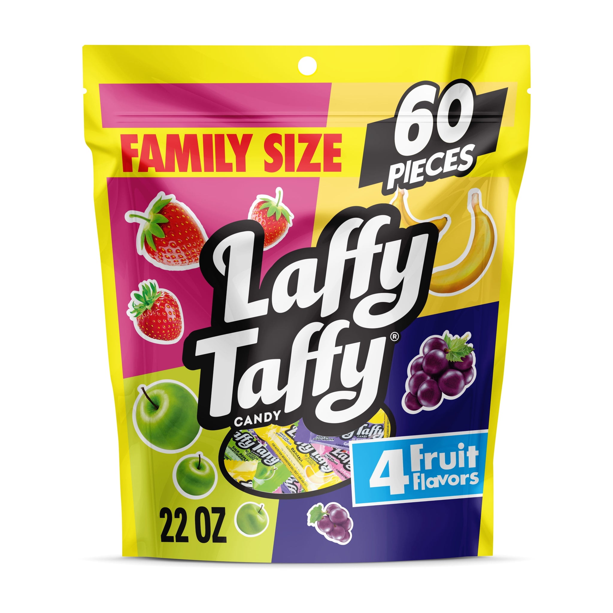 Laffy Taffy Assorted, Mini Bars, Chewy Candy in a Variety of Fruity Flavors, 22 Oz Bag