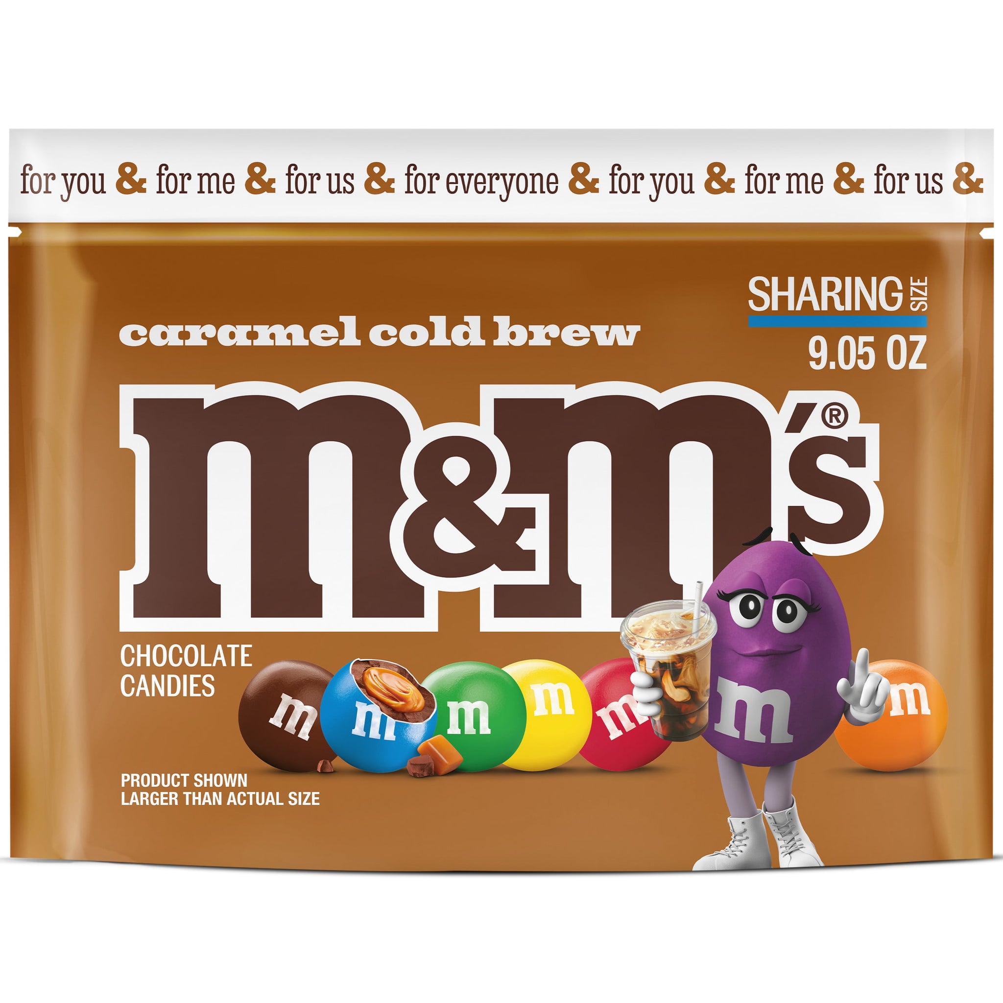 M&M'S Caramel Cold Brew Chocolate Candy, Sharing Size - 9.05 Oz Bag