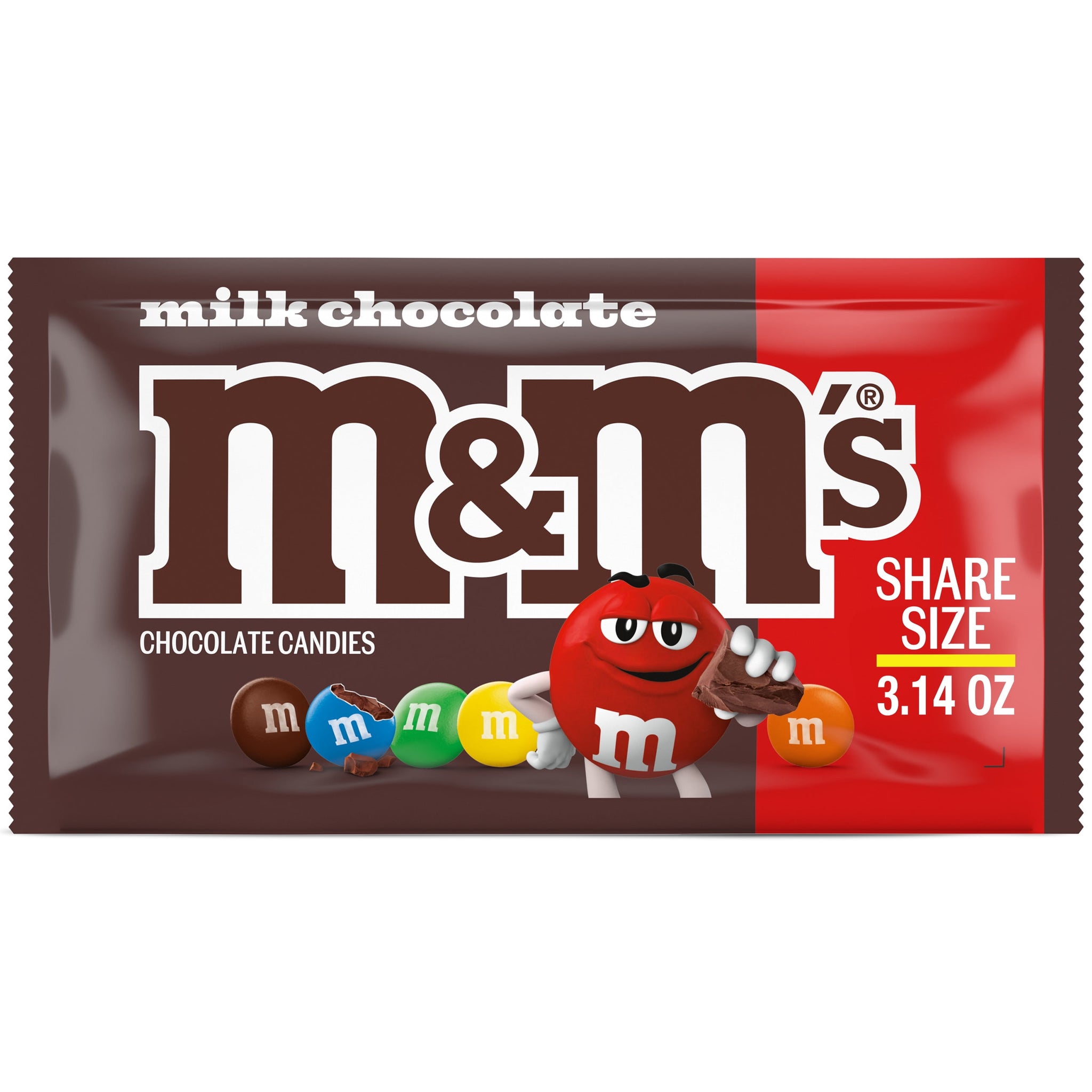 M&M'S Milk Chocolate Candy Pouch, Sharing Size, 3.14 Oz