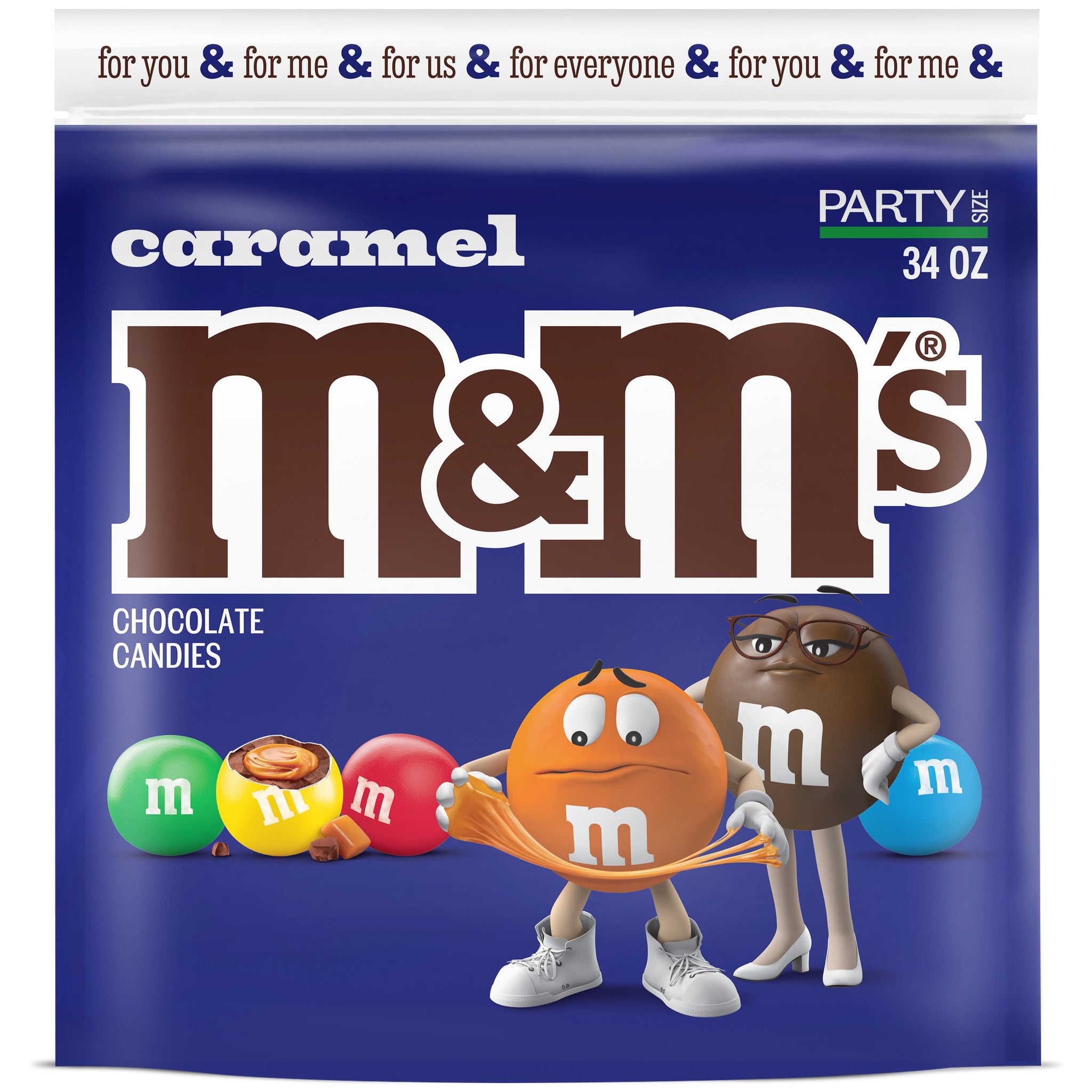 M&M'S Caramel Milk Chocolate Candy Party Size - 34 Oz Bag