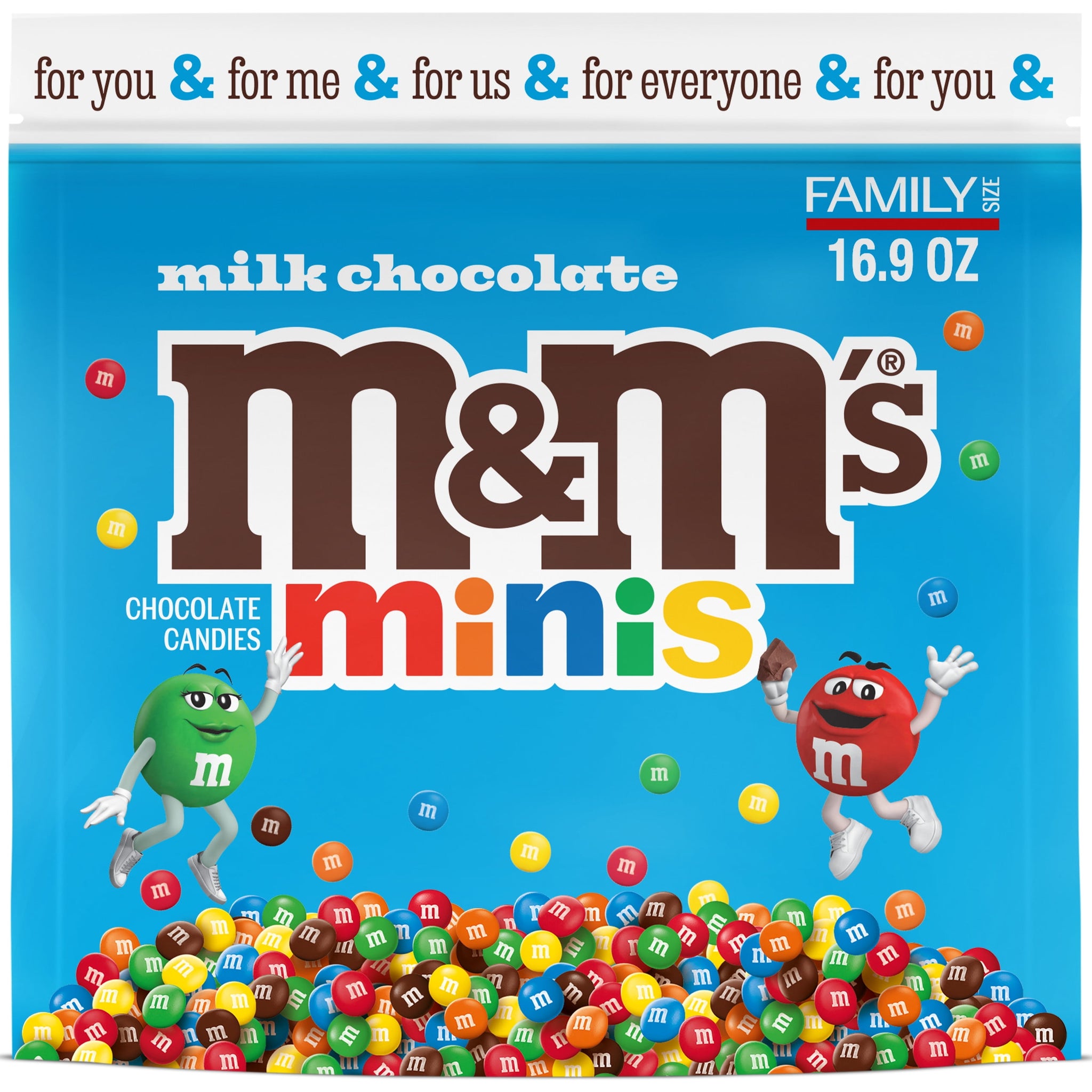 M&M'S MINIS Milk Chocolate Candy, Family Size, 16.9 Oz Bag