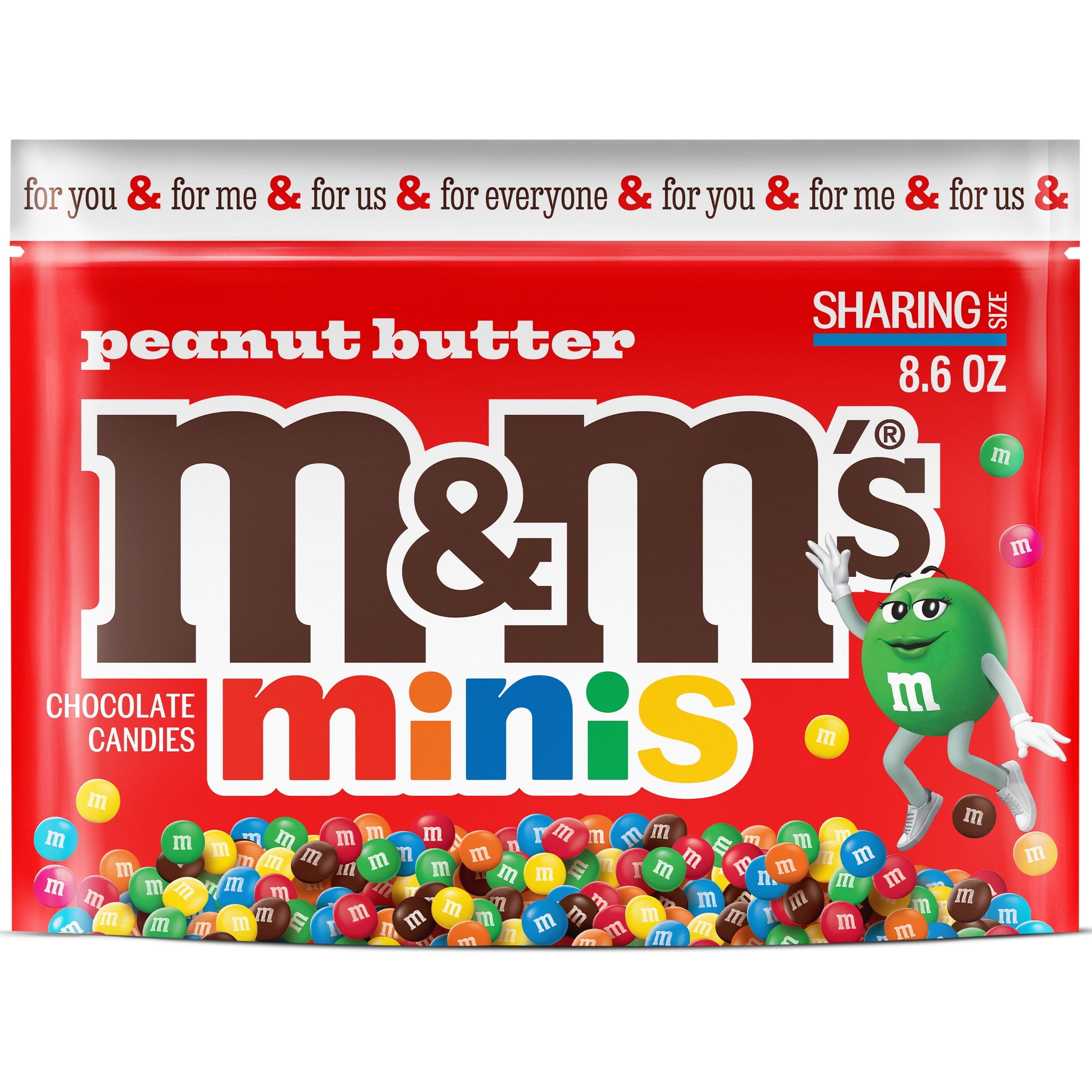 M&M'S Minis Peanut Butter Milk Chocolate Candy, Sharing Size - 8.6 Oz. Bag