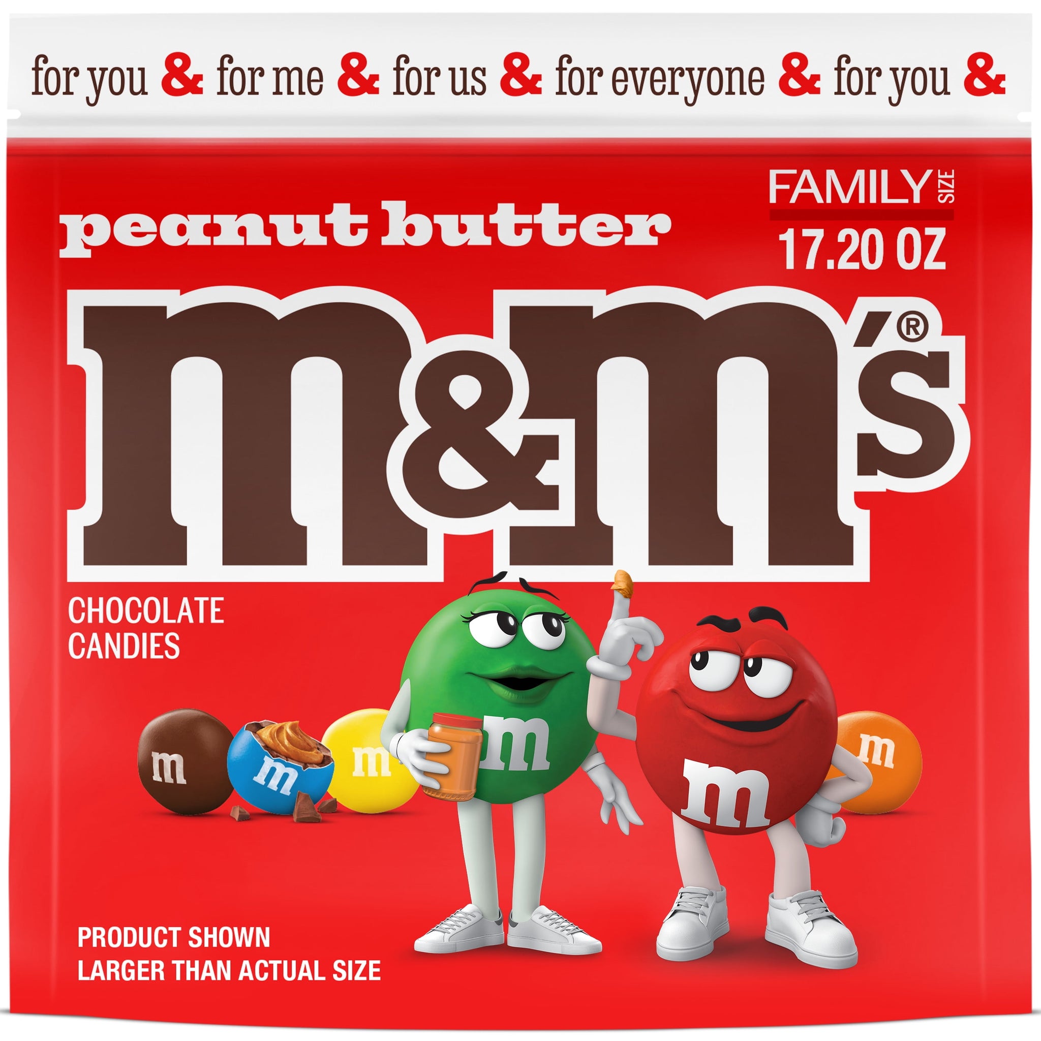 M&M'S Peanut Butter Milk Chocolate Candy Family Size - 17.2 Oz Bag