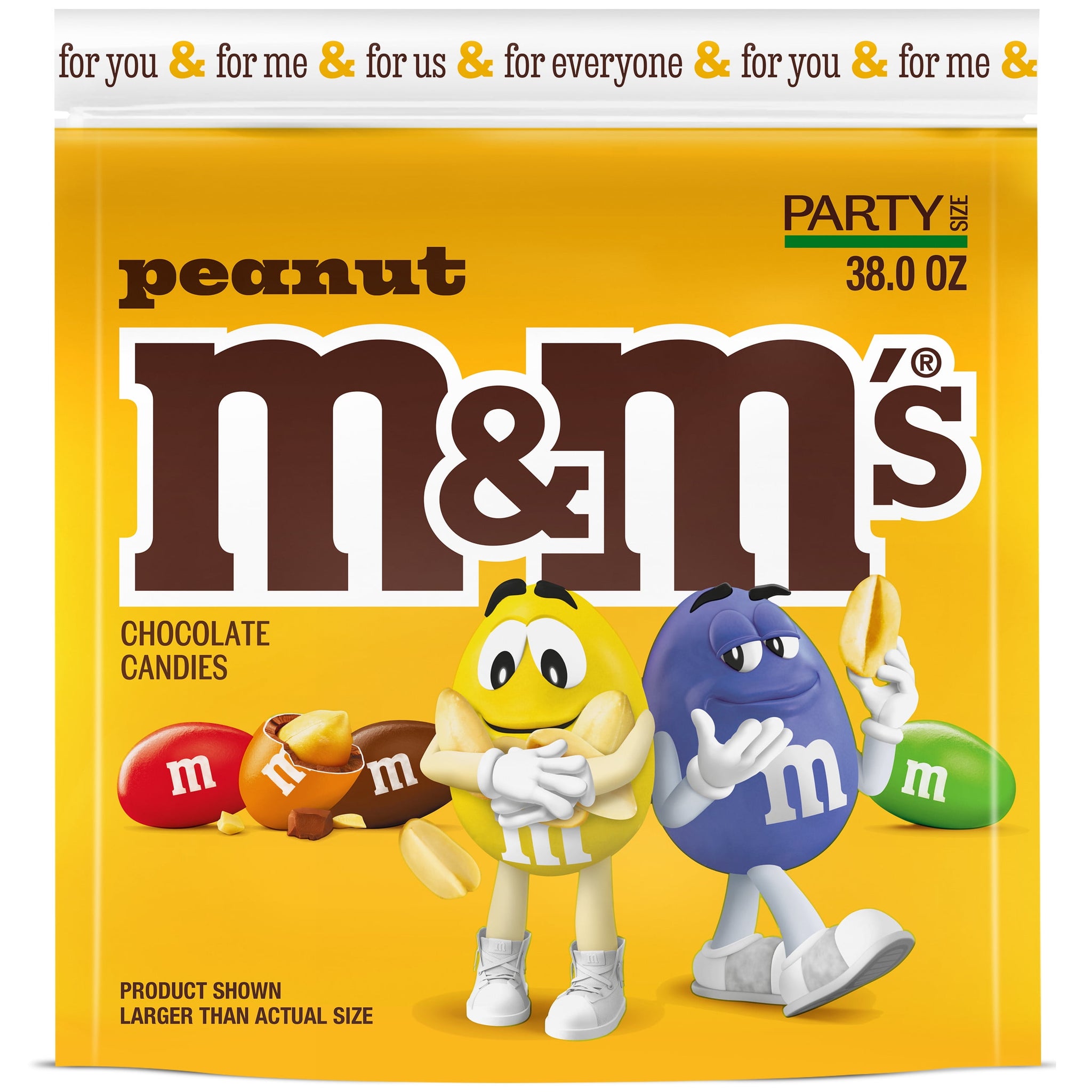 M&M'S Peanut Chocolate Movie Night Candy, Party Size, 38 Oz Bulk Bag