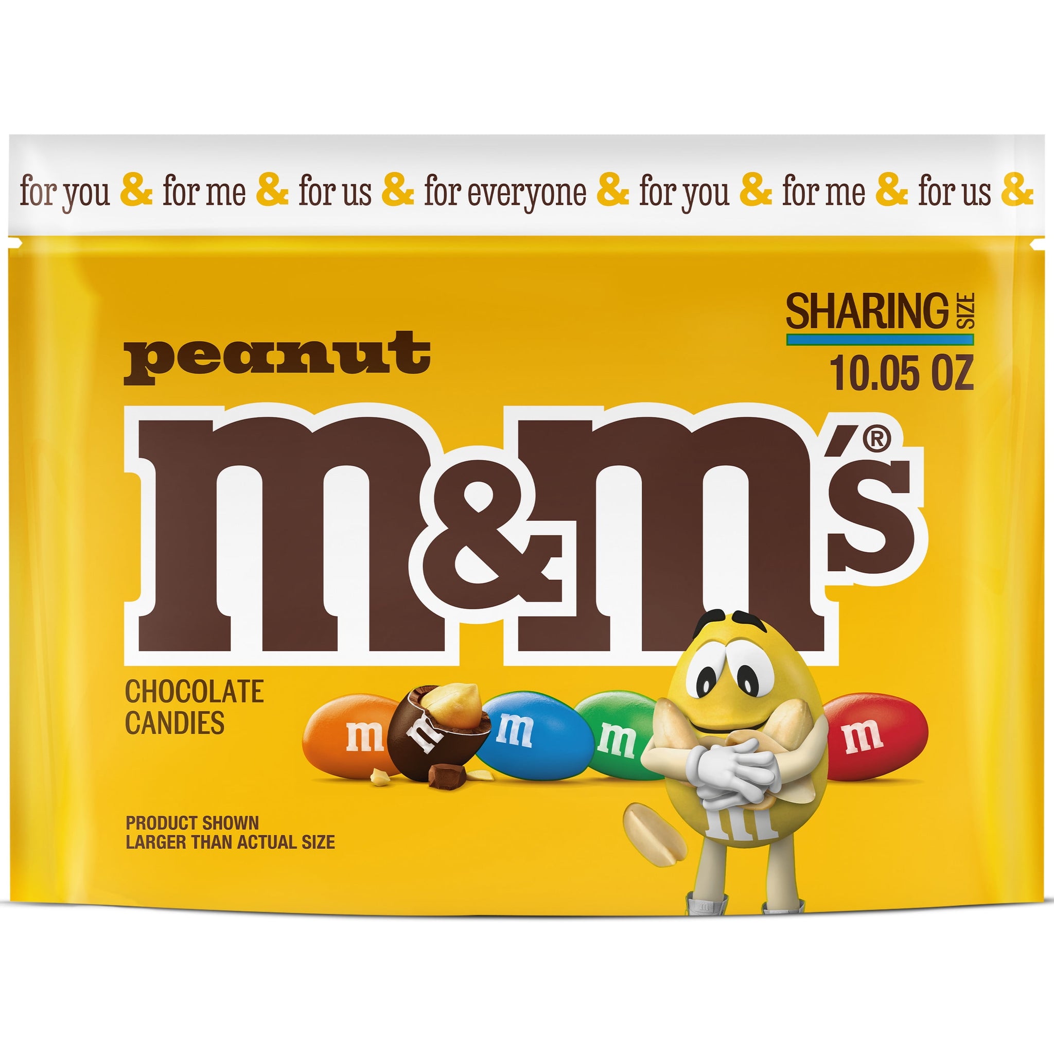 M&M'S Peanut Milk Chocolate Candy Sharing Size - 10.05 Oz Bag